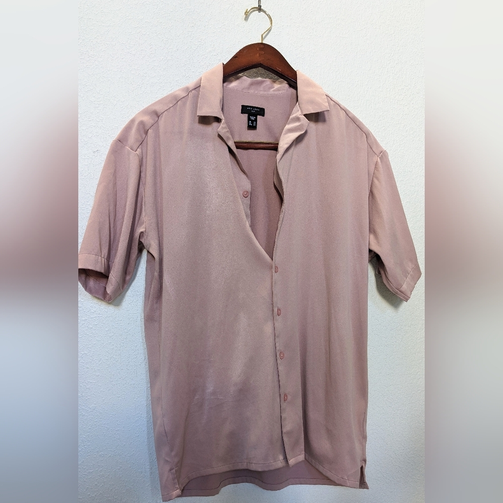 Well loved Dusty pink ASOS New Look Men's button down shirt.